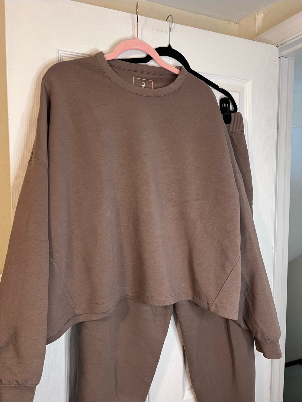 #739 Nike 24.7 Dri-FIT Matching Lounge Set XL Brown Modal Blend Sweatshirt Jogge - Picture 2 of 11